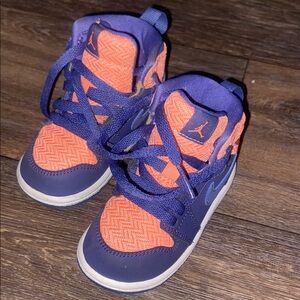 Kids Jordan Sneakers - Navy and Orange